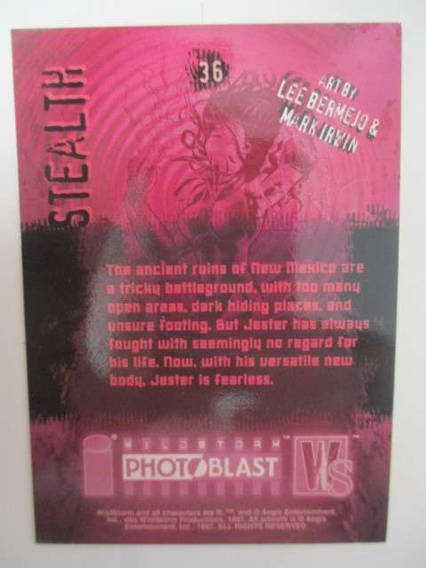 PHOTOBLAST  WILDSTORM TRADING CARDS  - STEALTH  NO. 36
