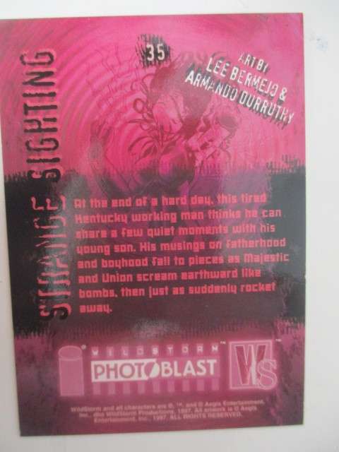 PHOTOBLAST WILDSTORM TRADING CARDS - STRANGE SIGHTING  NO. 35