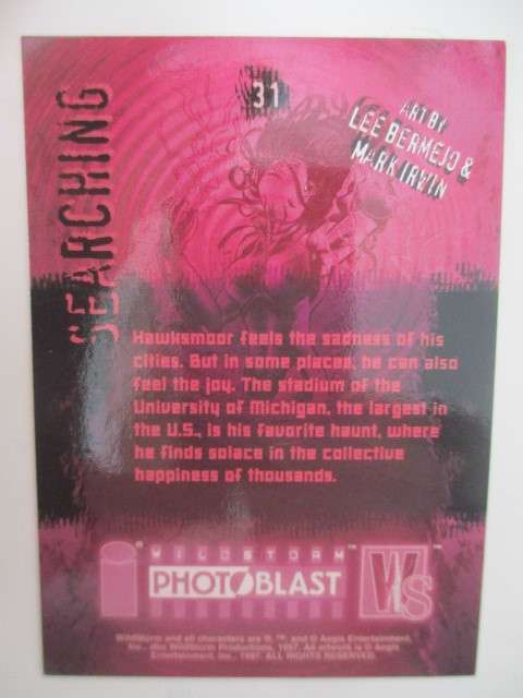 PHOTOBLAST WILDSTORM  - TRADING CARDS  SEARCHING  NO. 31