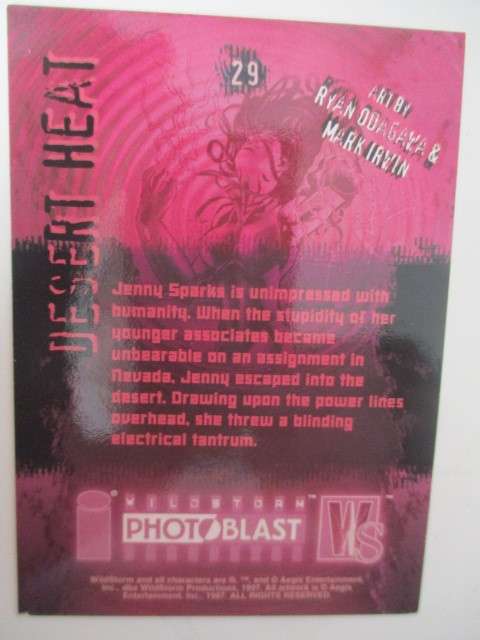 PHOTOBLAST WILD STORM - TRADING CARDS - DESERT HEAT  NO. 29
