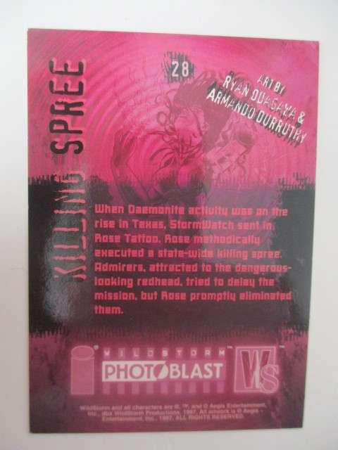 PHOTOBLAST  WILDSTORM - TRADING CARDS  - KILLING SPREE NO. 28