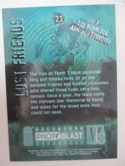 PHOTOBLAST - WILD STORM TRADING CARDS - LOST FRIENDS - NO. 23