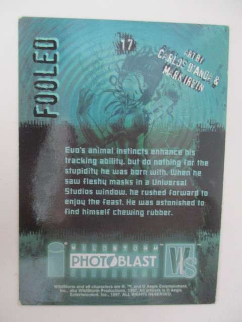 PHOTO BLAST WILD STORM - TRADING CARDS  - FOOLED  NO. 17