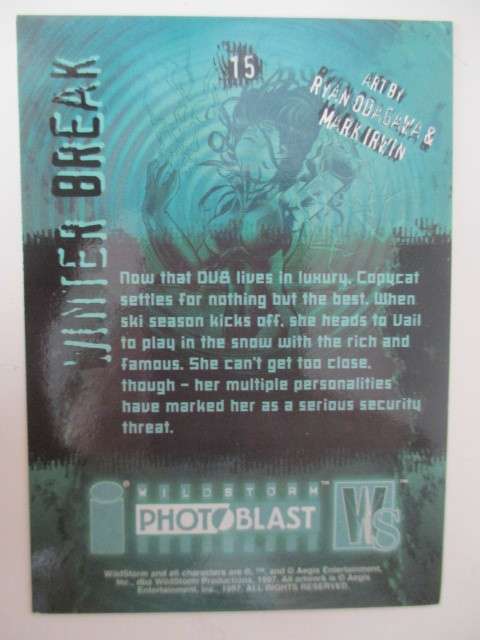 PHOTO BLAST WILD STORM TRADING CARDS  - WINTER BREAK NO. 15