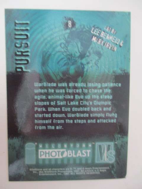 PHOTO BLAST   WILD STORM  TRADING CARDS  - PURSUIT NO. 8