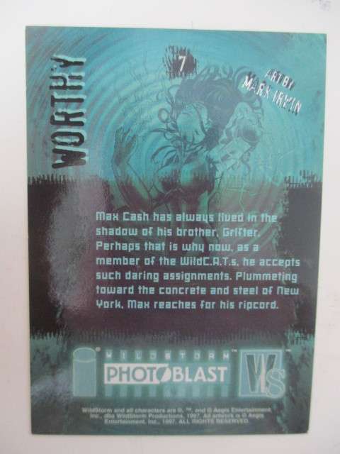 PHOTO BLAST WILD STORM TRADING CARDS -  WORTHY NO. 7