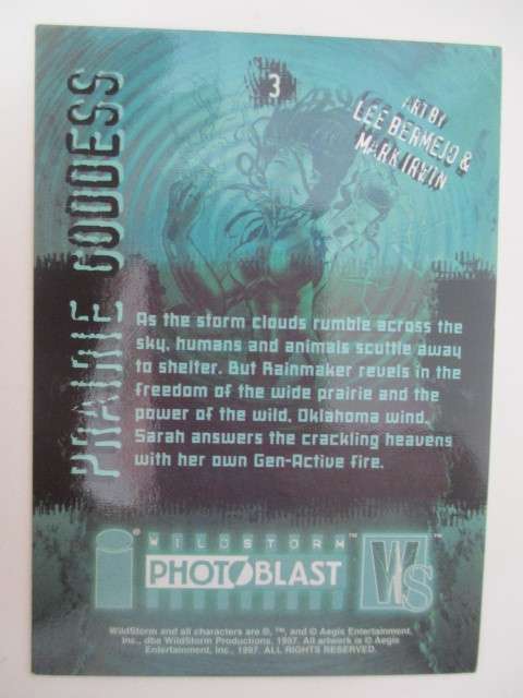 PHOTO BLAST  WILD STORM   -  TRADING CARDS PRAIRIE GODDESS  NO. 3