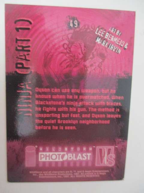 PHOTO BLAST WILD STORM  - TRADING CARDS NINJA PART 1  NO. 49