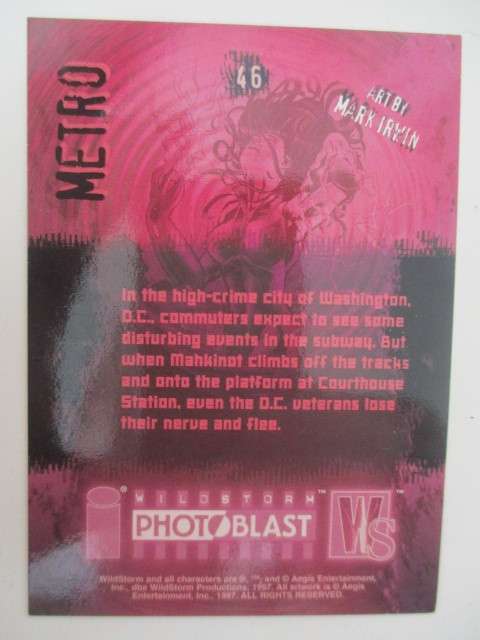 PHOTO BLAST WILD STORM - TRADING CARDS - METRO  NO. 46