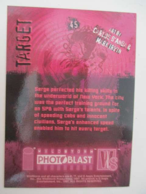 PHOTO BLAST WILD STORM - TRADING CARDS  -  TARGET NO. 45