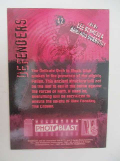 PHOTO BLAST WILD STORM- TRADING CARDS  DEFENDERS NO. 42