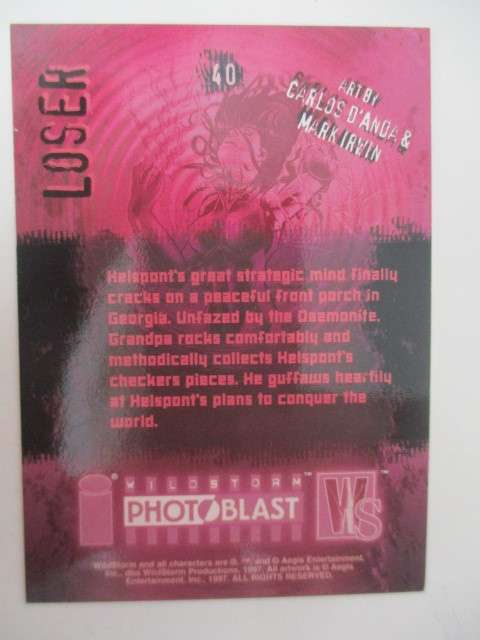 PHOTO BLAST WILD STORM  - TRADING CARDS -  LOSER  NO 40