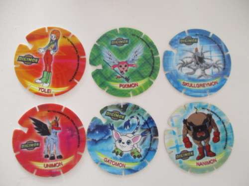 DIGIMON  SIMBA TAZOS  -  6   PIECES