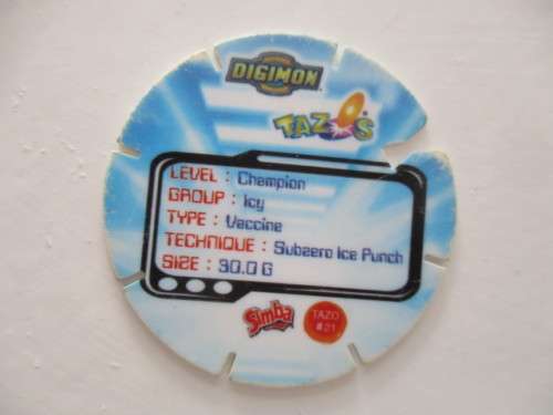 DIGIMON  SIMBA TAZOS  -  6   PIECES