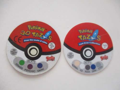 POKEMON 6 TAZOS AND 1 3D TAZO - 7 PIECES