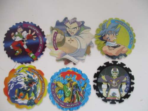 SIMBA BEYBLADE SPINNERS TAZOS - 6 PIECES