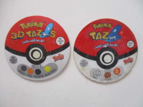 POKEMON 6 TAZOS  AND 1 3D TAZO - 7 PIECES
