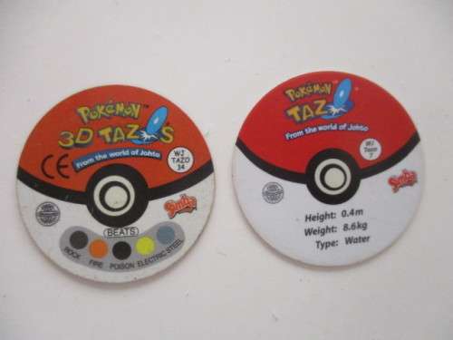 POKEMON 6 TAZOS  AND 1 3D TAZO - 7 PIECES