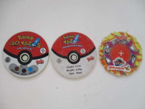 POKEMON  5   3D TAZOS -  5 NORMAL POKEMON TAZOS -  5 SPINNER TAZOS