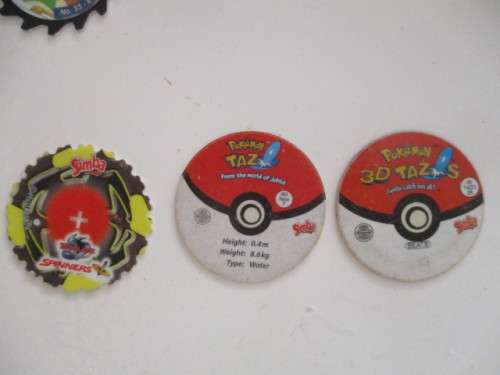 POKEMON 5  3D TAZOS - 5 NORMAL POKEMON TAZOS - 5 SPINNER TAZOS