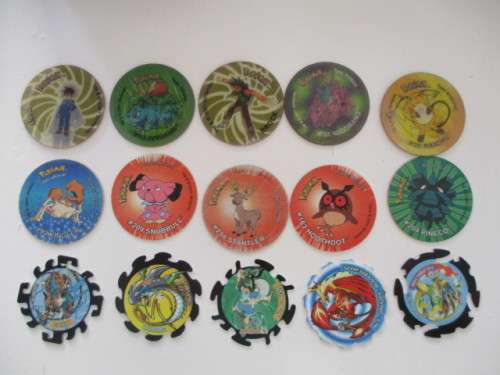 POKEMON  5 3D TAZOS - 5 NORMAL POKEMON TAZOS - 5 SPINNER TAZOS