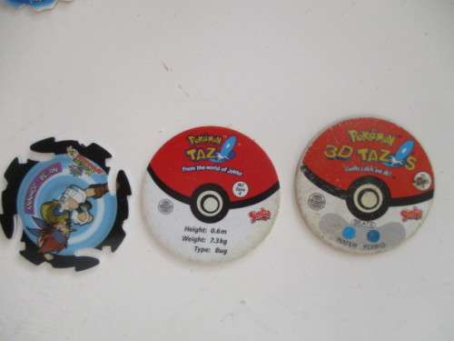 POKEMON  5 3D TAZOS - 5 NORMAL POKEMON TAZOS - 5 SPINNER TAZOS
