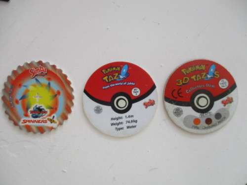 POKEMON  5  3D TAZOS - 5 NORMAL POKEMON TAZOS  - 5 SPINNER TAZOS