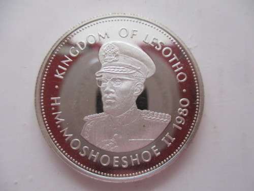 LESOTHO  10 MALOTI  SILVER -  PROOF COIN  - 1980