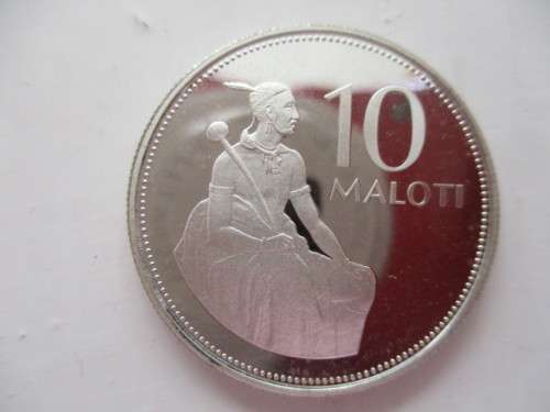 LESOTHO  10 MALOTI  SILVER -  PROOF COIN  - 1980