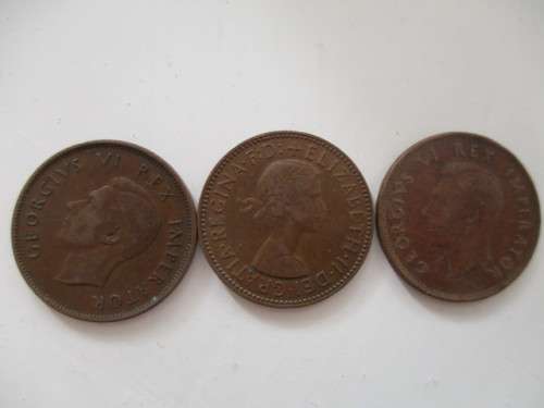 SOUTH AFRICA - 3 HALF PENNIES  -  1938 -  1959 -  1942  (10)