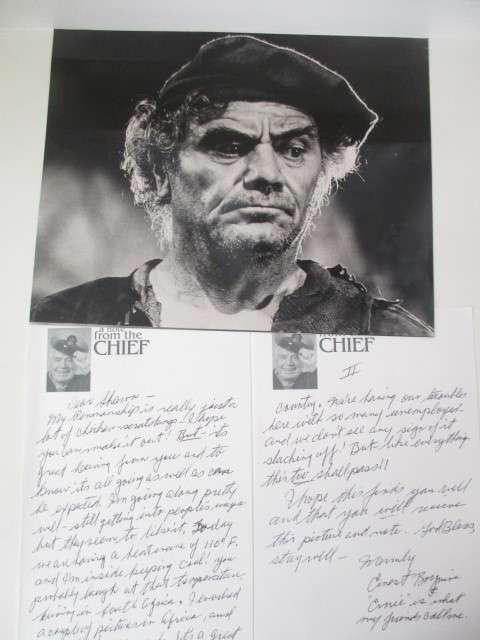 AUTOGRAPHED/ SIGNED - ERNEST BORGNINE HAND  WRITTEN LETTER AND COLLECTOR PHOTO A4 SIZE