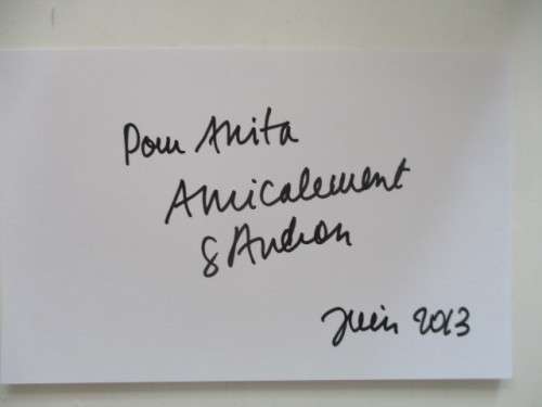 AUTOGRAPHED / SIGNED STEPHANE AUDRAN - FRENCH ACTRESS POSTCARD SIZE