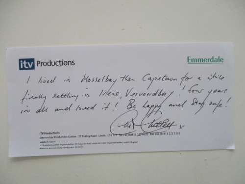 AUTOGRAPHED / SIGNED - ERIC POLLARD - EMMERDALE AND LETTER