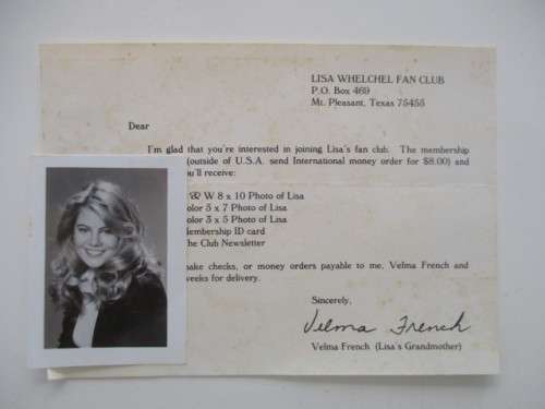 PHOTOGRAPH AND FAN CLUB LETTER - LISA WHELCHEL  - FACTS OF LIFE