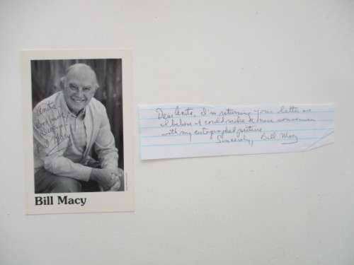 AUTOGRAPHED / SIGNED - BILL MACY THE GOLDEN GIRLS  AND LETTER