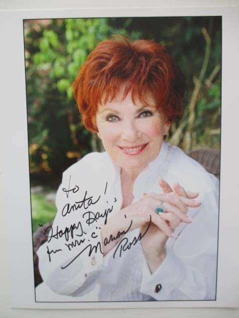 AUTOGRAPHED / SIGNED - MARION ROSS  - HAPPY DAYS  A4 SIZE