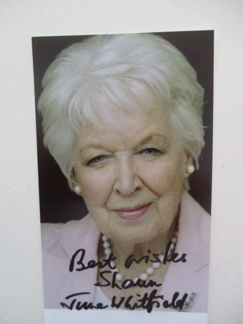 AUTOGRAPHED / SIGNED -   DAME JUNE WHITFIELD  POSTCARD
