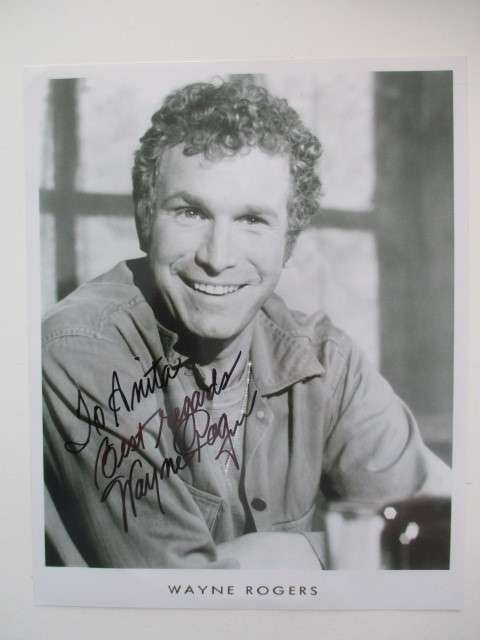 AUTOGRAPHED / SIGNED - WAYNE ROGERS - MASH  A4 SIZE