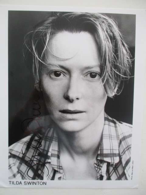 AUTOGRAPHED / SIGNED - TILDA SWINTON - CHRONICALS OF NANIA A4