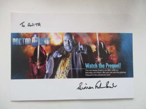 AUTOGRAPHED / SIGNED - SIMON FISHER-BECKER AND LETTER DR. WHO.