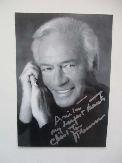 AUTOGRAPHED / SIGNED - CHRISTOPHER PLUMMER - POSTCARD SIZE
