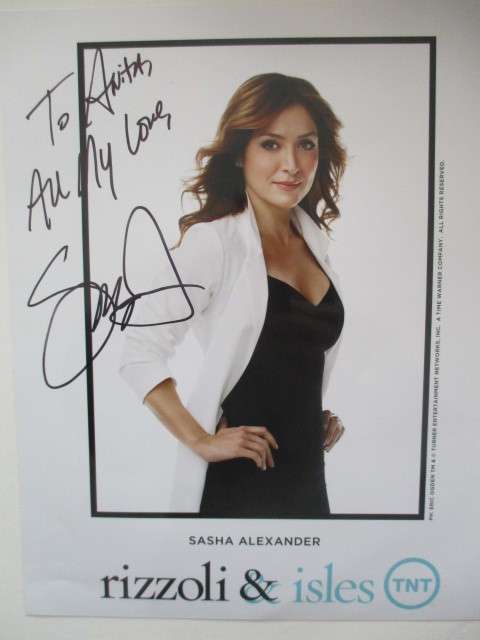 AUTOGRAPHED / SIGNED - SASHA ALEXANDER - RIZZOLI and iSLES  A4 SIZE