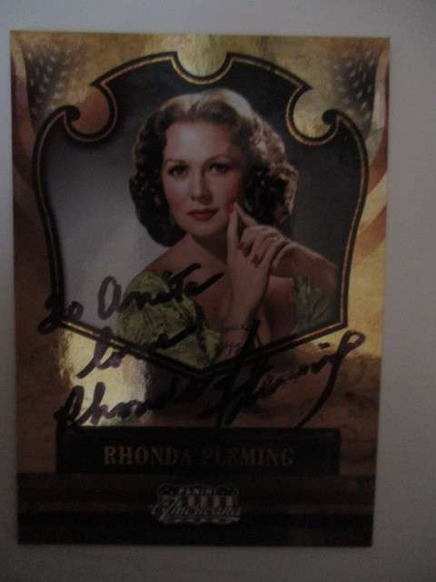 AUTOGRAPHED / SIGNED - RHONDA FLEMING - PANINI COLLECTORS CARD