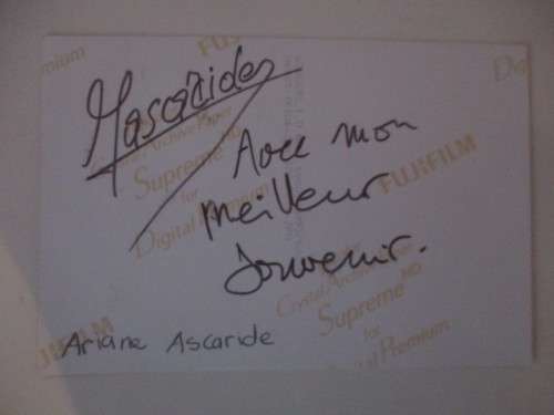 AUTOGRAPHED / SIGNED - ARIANE ASCARIDE  FRENCH ACTOR  AND BOOKLET