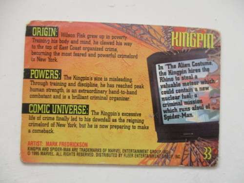 FLEER ULTRA SPIDERMAN  TRADING CARD  - KINGPIN
