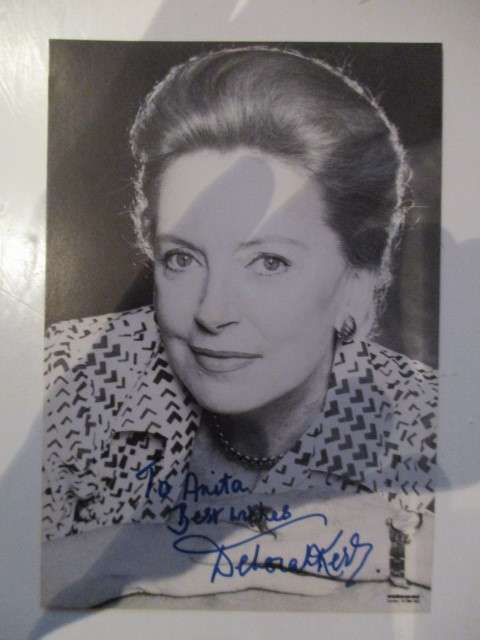 AUTOGRAPHED / SIGNED - DEBORAH KERR -  10CM  X 15 CM