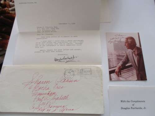 AUTOGRAPHED / SIGNED - DOUGLAS FAIRBANKS JR  AND LETTER