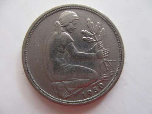 GERMANY - BUNDERSREPUBLIK DEUTSCHLAND  50 PFENNIG    1950