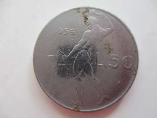 ITALY  -  50 LIRE -  1956  COIN