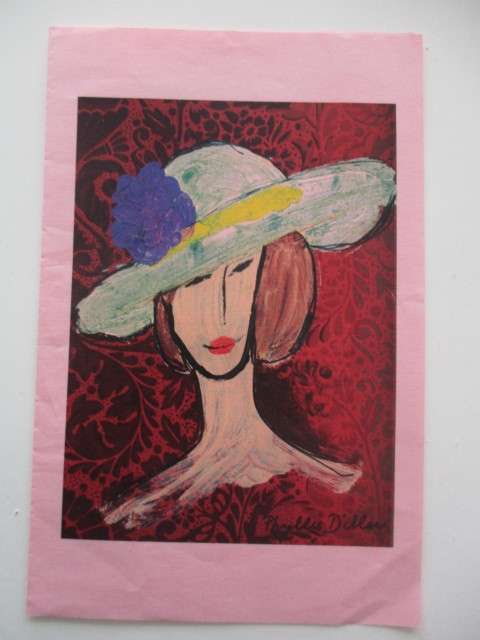 PRINTED SIGNATURE OF LEGENDARY ACTRESS   PHYLLIS DILLER IN CARD